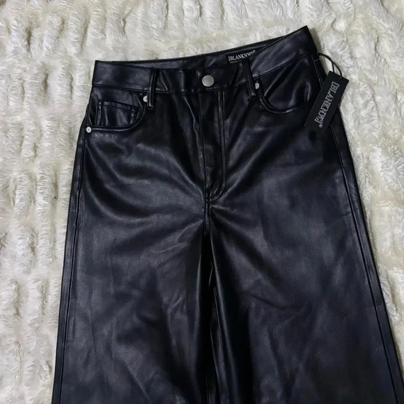 NWT BLANKNYC Women’s Franklin Leather High Rise Wide Leg Pants - Picture 4 of 13